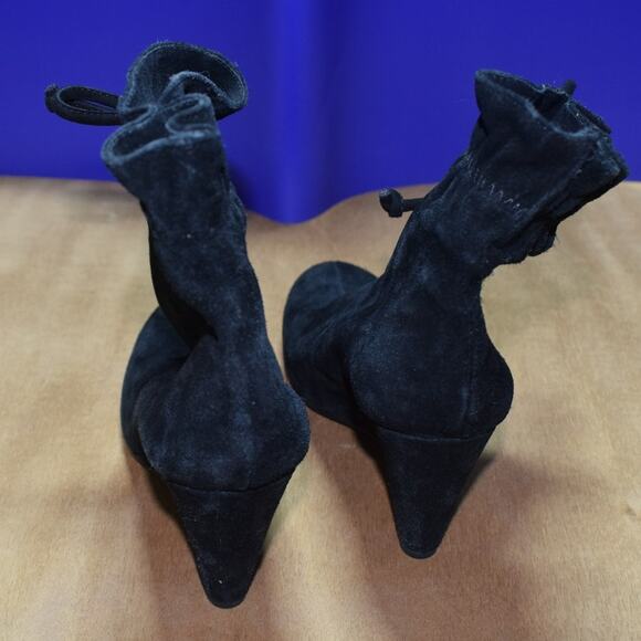 Kate Spade Black Suede Wedge Booties Women’s Size 6.5 - Picture 4 of 5